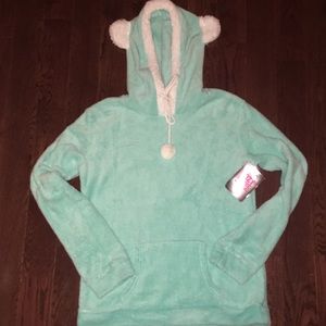 Turquoise fleece hoodie